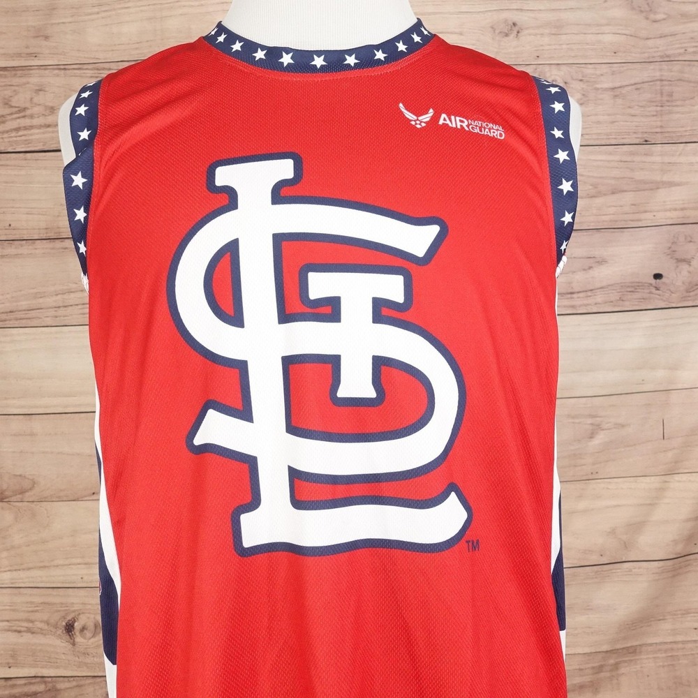 St. Louis Cardinals Jersey XL Red Baseball Sleeveless Tank Air Guard SGA